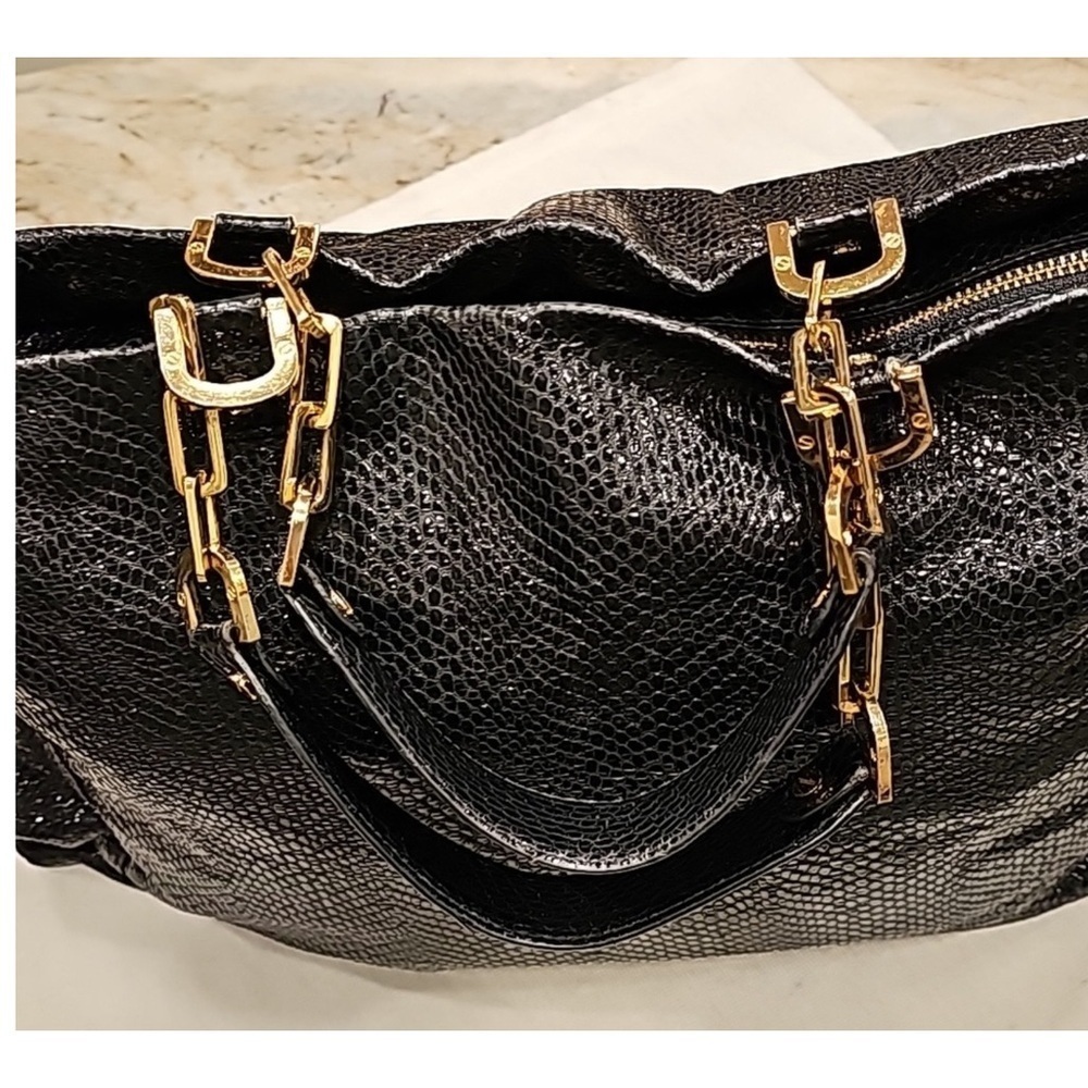Tory Burch Marni Embossed Leather Snakeskin Tote Bag - Picture 10 of 10
